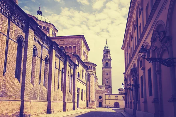 Retro filtered picture of Parma old town. — Stock Photo, Image