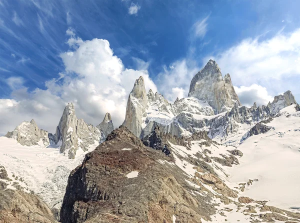 Pasmo górskie Fitz roy w Patagonii. — Zdjęcie stockowe