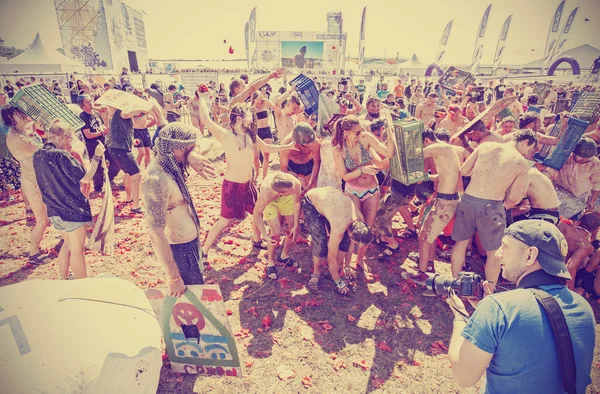 Tomato fight. — Stockfoto