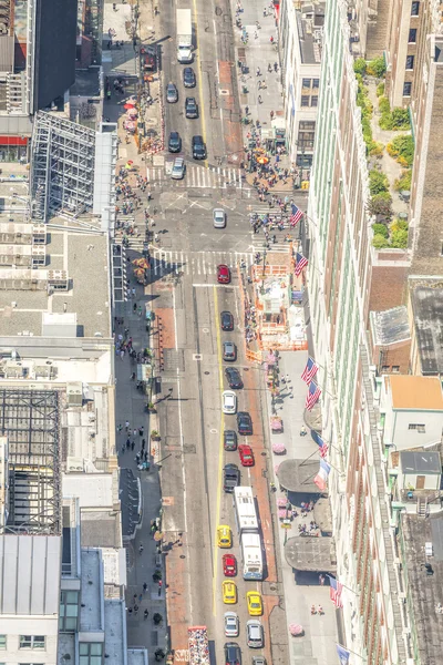 Aerial picture of street in Manhattan, New York City. — Stock Photo, Image