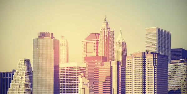 Вінтаж тоноване панорамне зображення Манхеттен на заході, США. — стокове фото