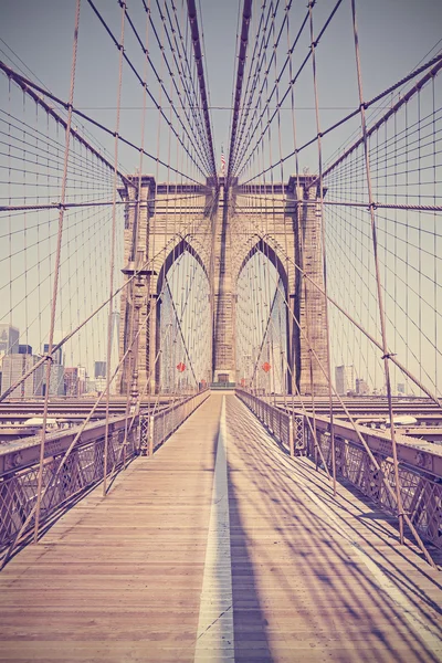 Foto vintage tonificada de Brooklyn Bridge, Nueva York, EE.UU. . — Foto de Stock