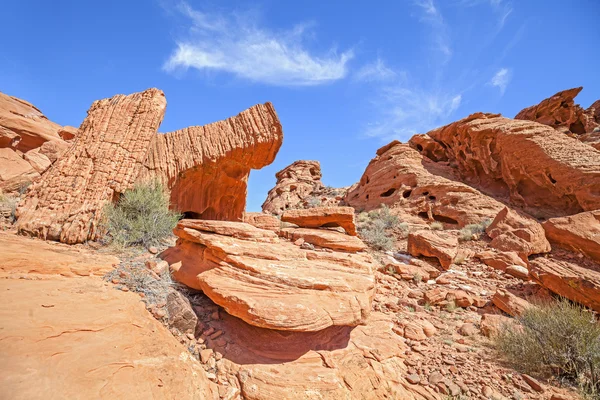 Rotsformaties in de vallei van brand State Park, Nevada, Usa. — Stockfoto