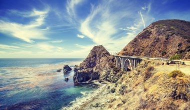Vintage stylized California coastline. clipart