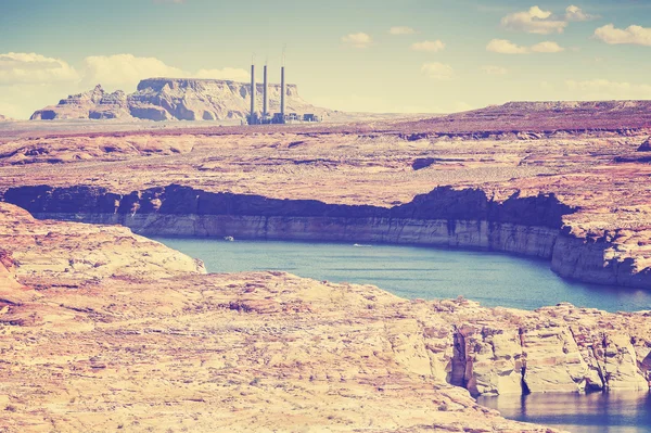 Foto de estilo de película antigua vintage de Lake Powell y Glen Canyon, Estados Unidos — Foto de Stock