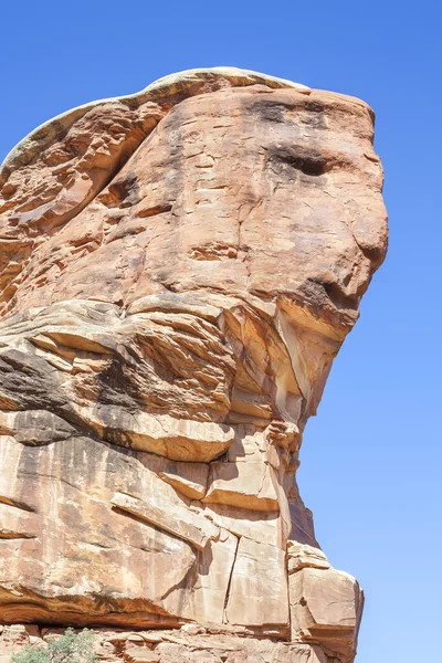 Obličej ve tvaru skalní útvar v národním parku Canyonlands, Usa. — Stock fotografie