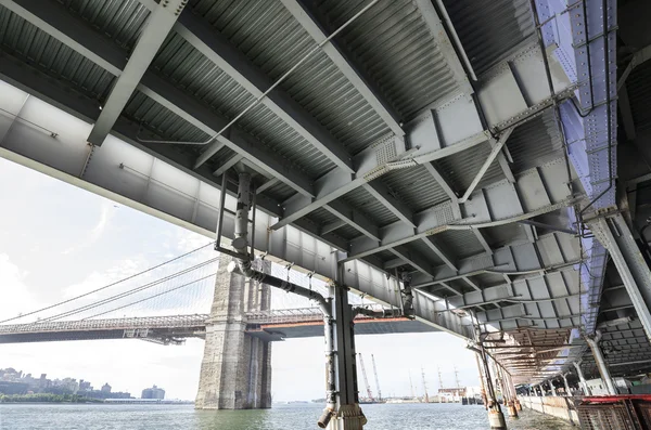 Passera genom Hudson River underifrån, transportinfrastruktur. — Stockfoto