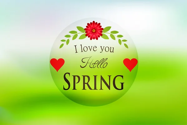 Ich liebe dich, hallo spring card — Stockvektor