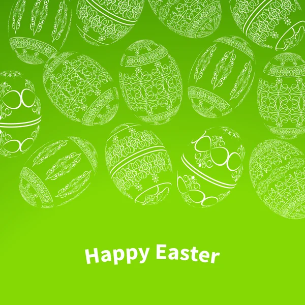 Feliz fundo de Páscoa com ovos ornamento —  Vetores de Stock