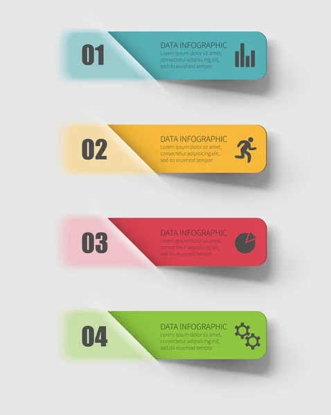 Conjunto de banners de colores para infografía — Archivo Imágenes Vectoriales