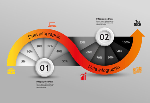 Time line wave of arrow