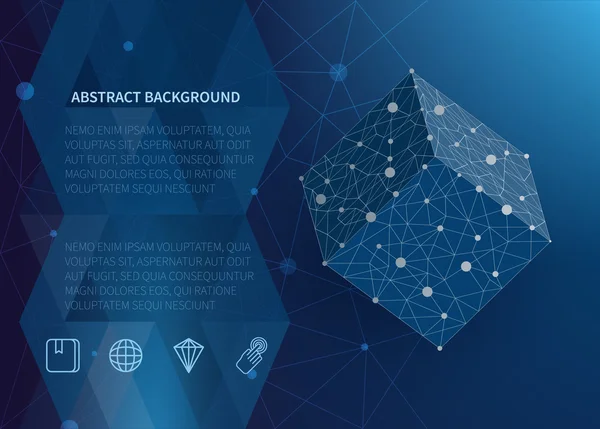 Malha 3d cubo ciência e tecnologia —  Vetores de Stock