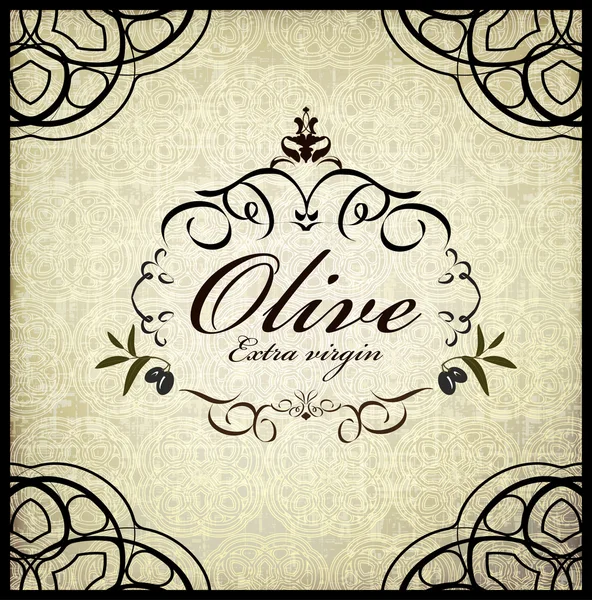 Olive vintage cadre menu design — Image vectorielle
