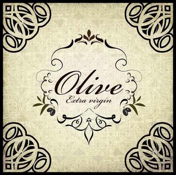 Olive vintage frame menu design — Stock Vector