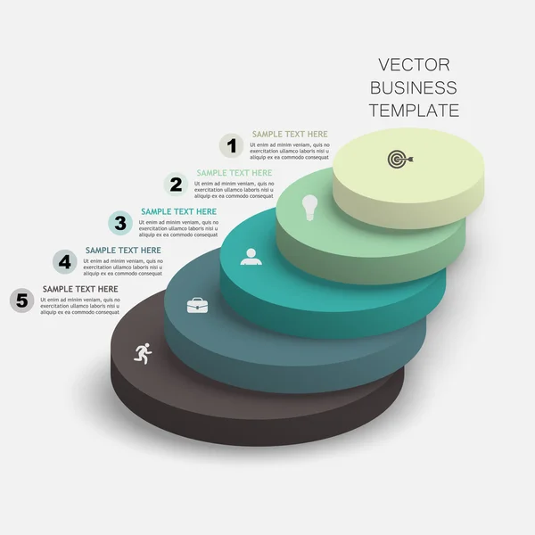 Camadas 3D círculos passos com o objetivo — Vetor de Stock