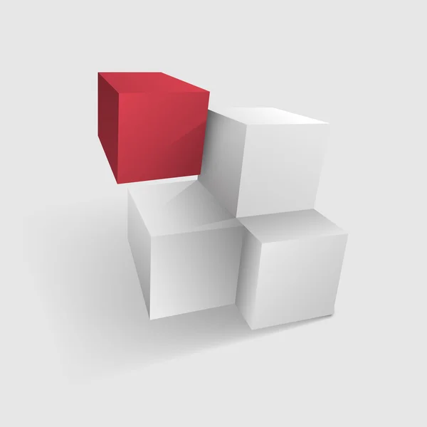 Concepto de cubos 3d — Vector de stock