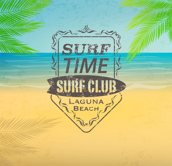 Club de surf etiqueta retro . — Archivo Imágenes Vectoriales