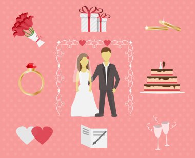 Düğün töreni çift şekil