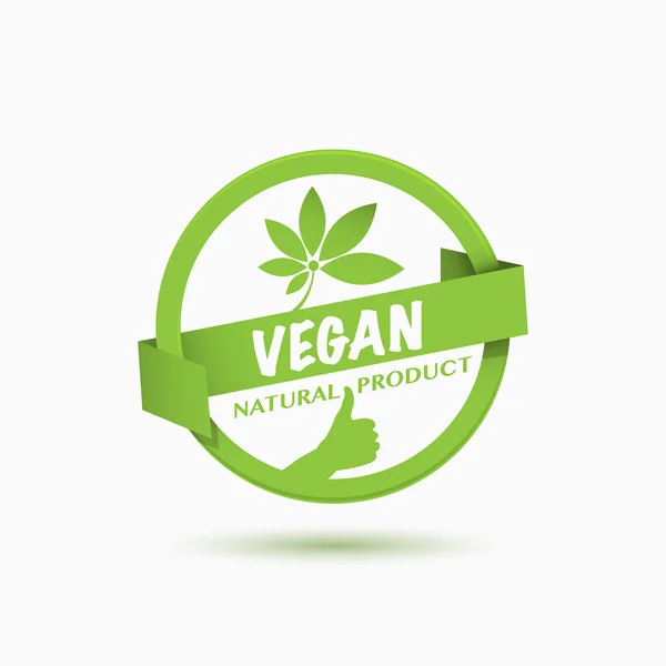 Etiqueta del producto vegano redonda — Vector de stock