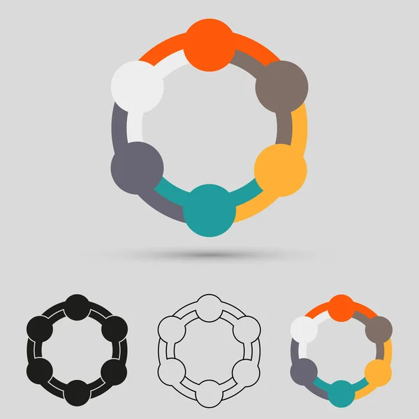 Grupo de círculos coloridos — Vector de stock