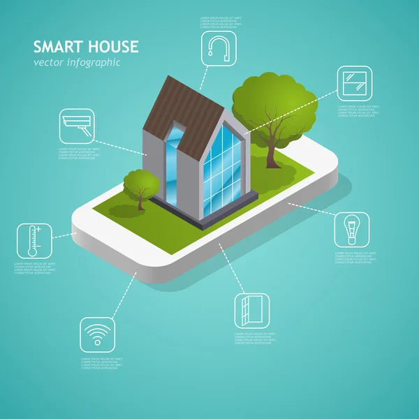 Smart house grafik — Stock vektor