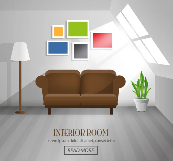 Home belső szoba — Stock Vector