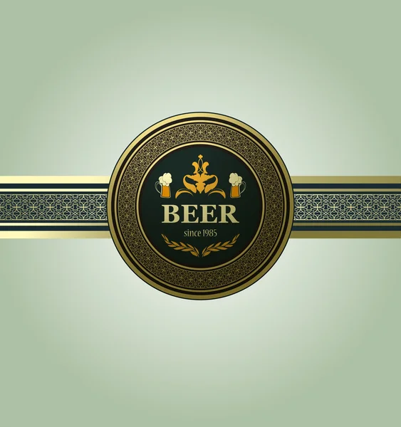 Belo rótulo de cerveja — Vetor de Stock