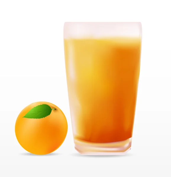Szklanka świeżego soku brzoskwiniowym — Wektor stockowy