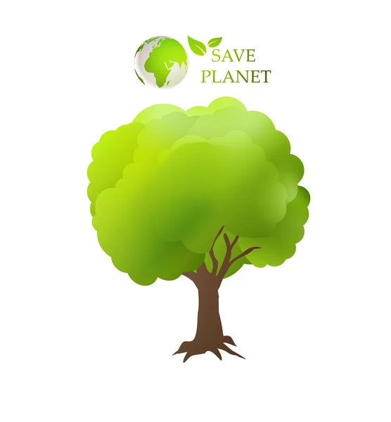 Tree and save planet concept — Stock Vector