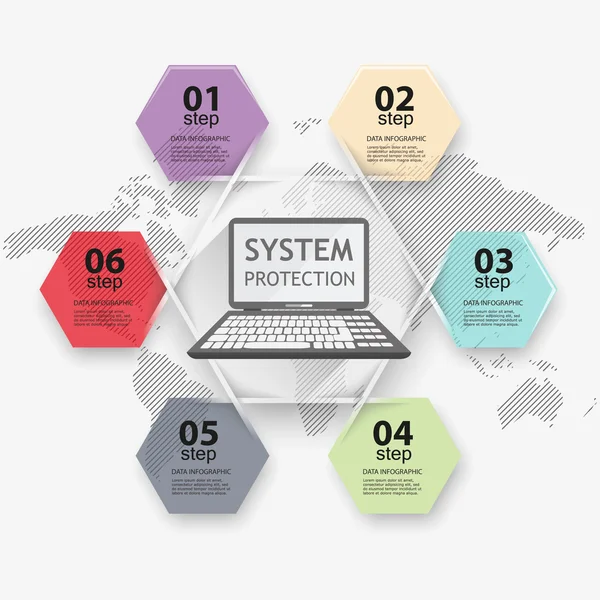 Protección gráfica del sistema informático — Vector de stock