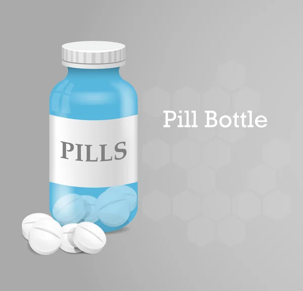 Blue pills bottle — Stock Vector