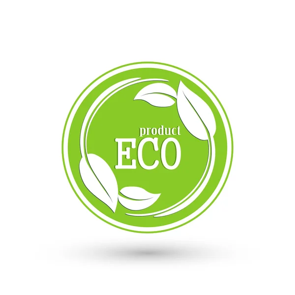 Eko ürün için yuvarlak logo — Stok Vektör