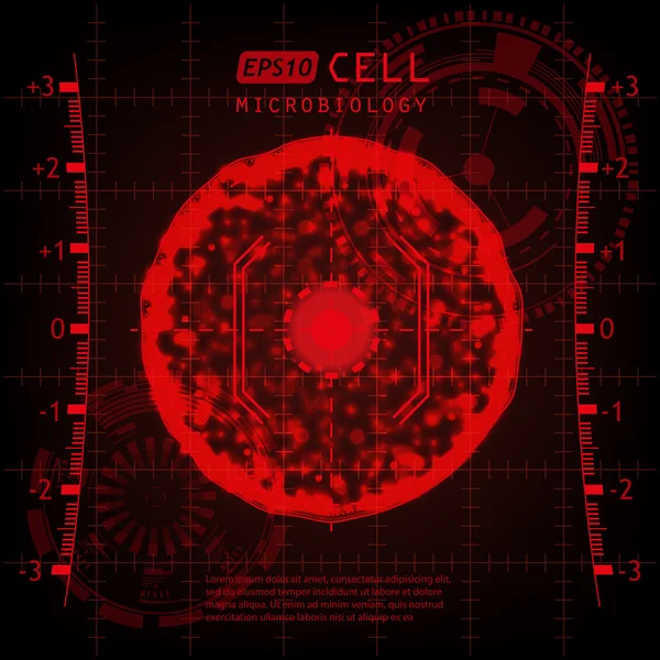 Rode cel onder Microscoop — Stockvector