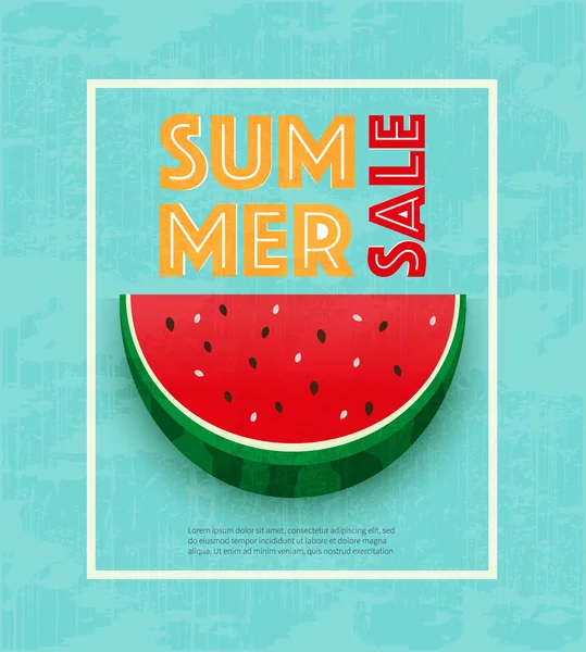 Letní prodej nápis a meloun — Stockový vektor