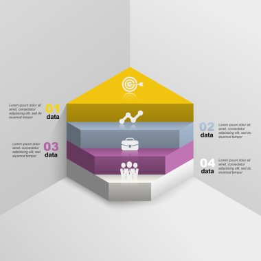 Katmanlar Seksiyonel bir küp Infographic şablonu