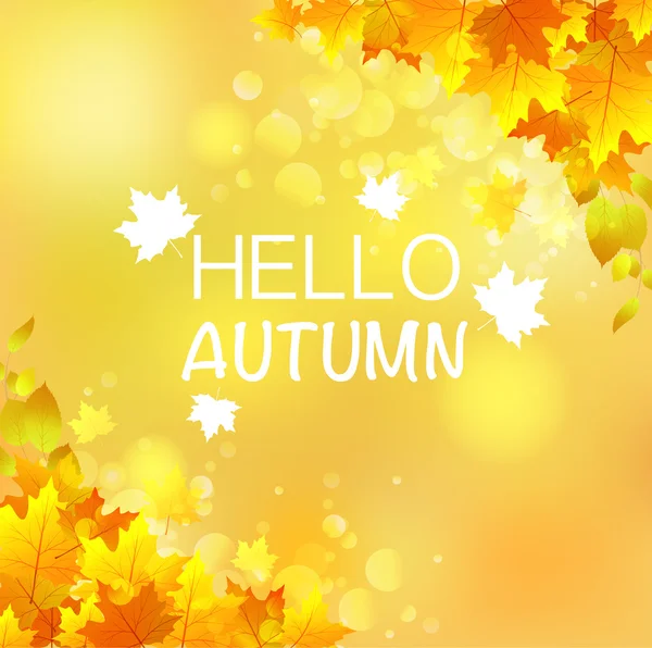Olá outono bordo folhas fundo — Vetor de Stock
