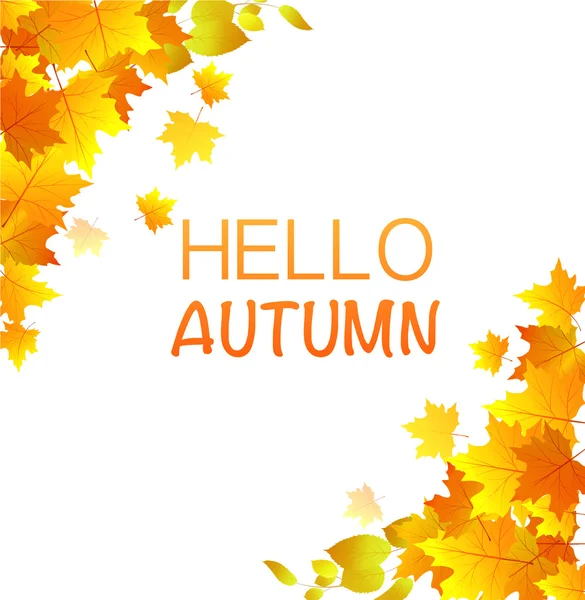 Hallo Herbst Ahorn Blätter Vektor-Vorlage — Stockvektor