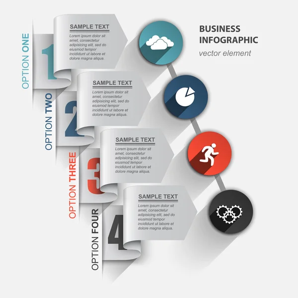Flechas de papel vector infografías plantilla — Vector de stock