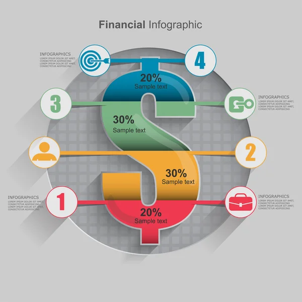 Finanziamento infografico  . — Vettoriale Stock