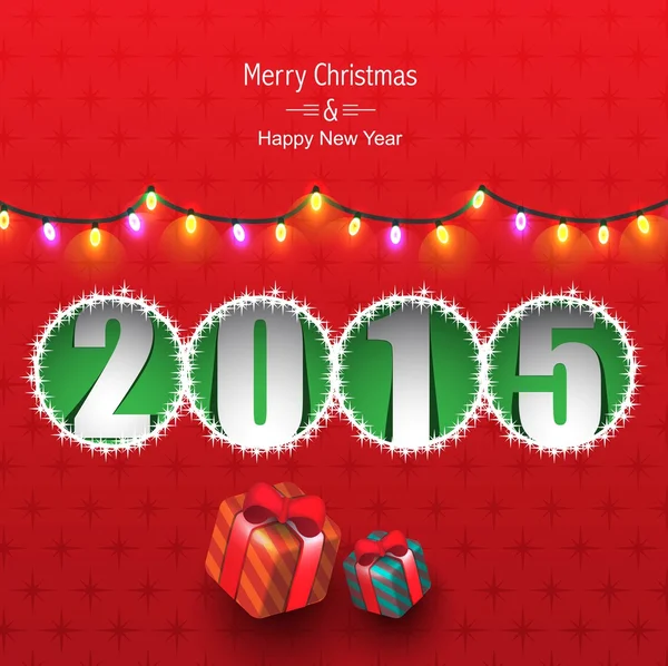 2015 yeni yıl tebrik kartı tasarımı — Stok Vektör
