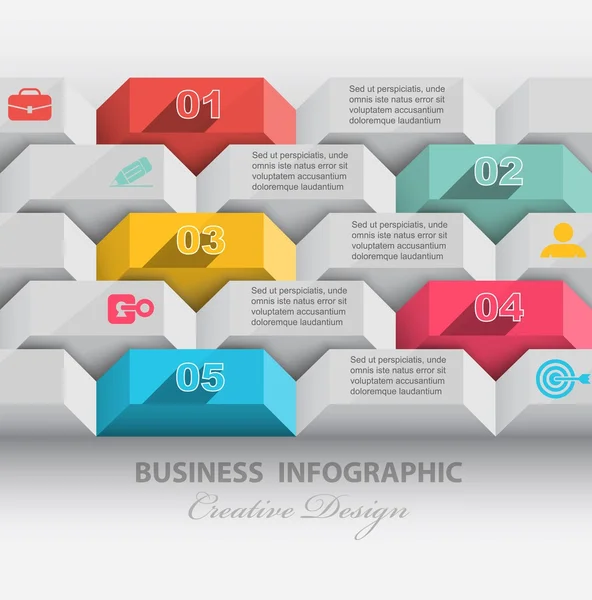 3D vektor šablona pro infografika — Stockový vektor