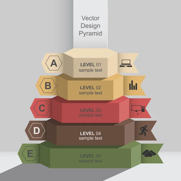 3d design gráfico dados pirâmide infográficos — Vetor de Stock