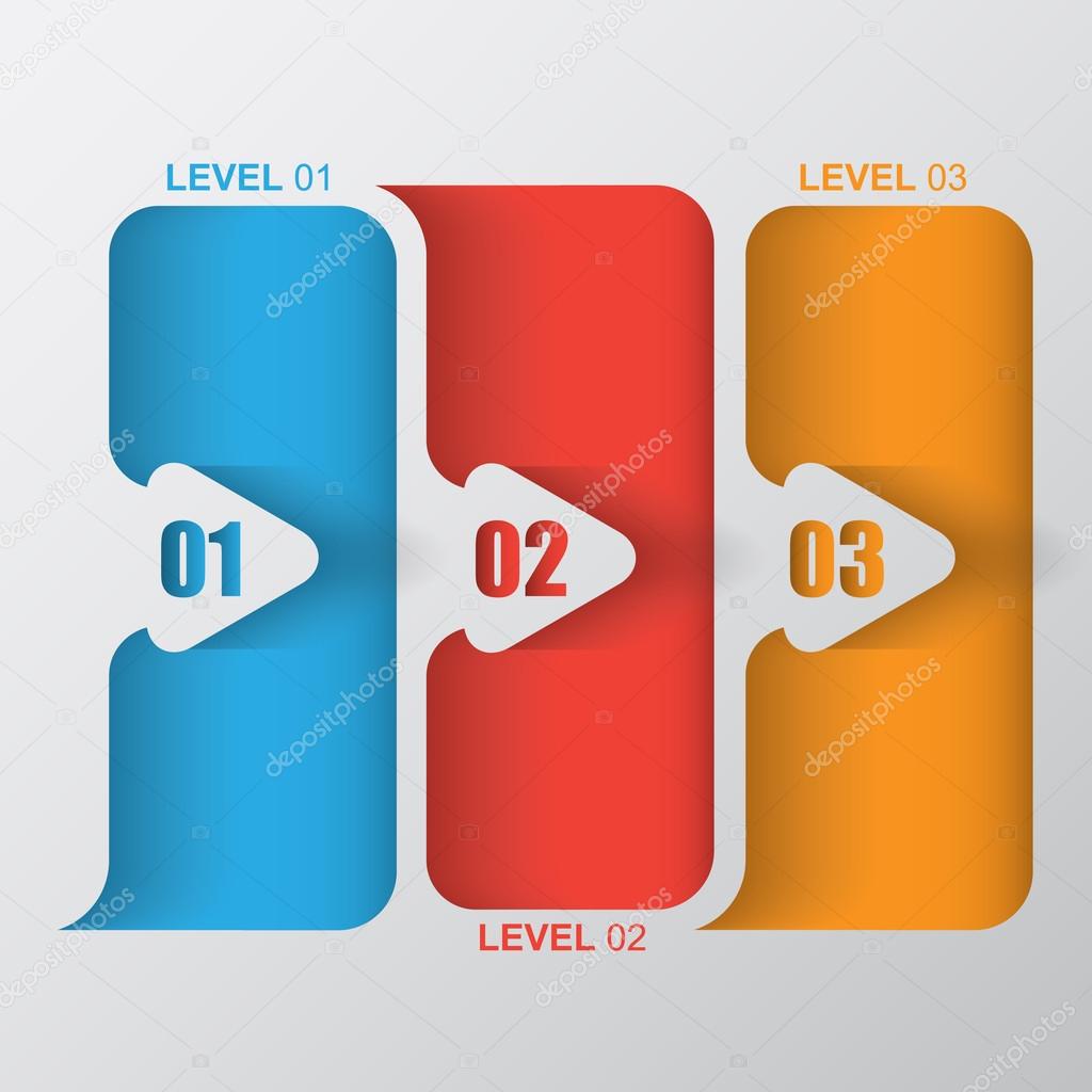 Sequence of three data infographics blank template