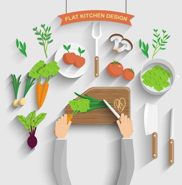 Шеф-повар овощной пищи — стоковый вектор