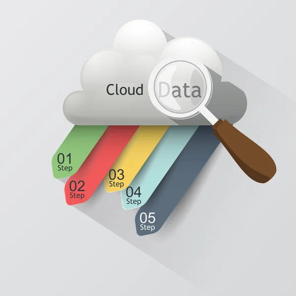 Infografica vettoriale elemento nube — Vettoriale Stock