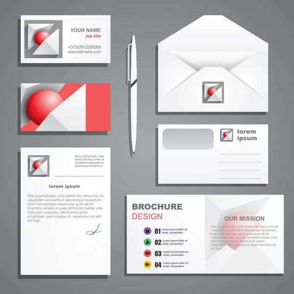 Set van corporate identity met logo — Stockvector