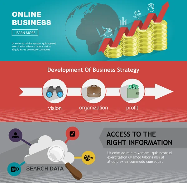 ビジネスのための web バナーの設定 — ストックベクタ