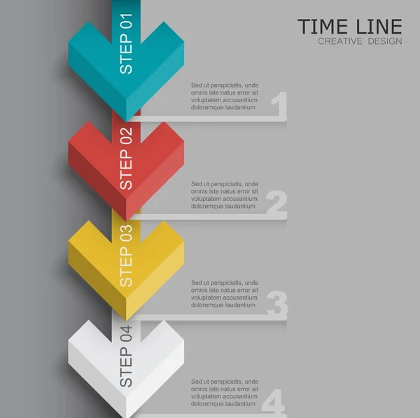 3d arrow time line template — Stock Vector