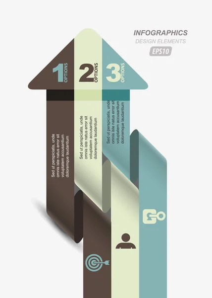 Flecha rayada plantilla de infografía de negocios retorcida — Vector de stock