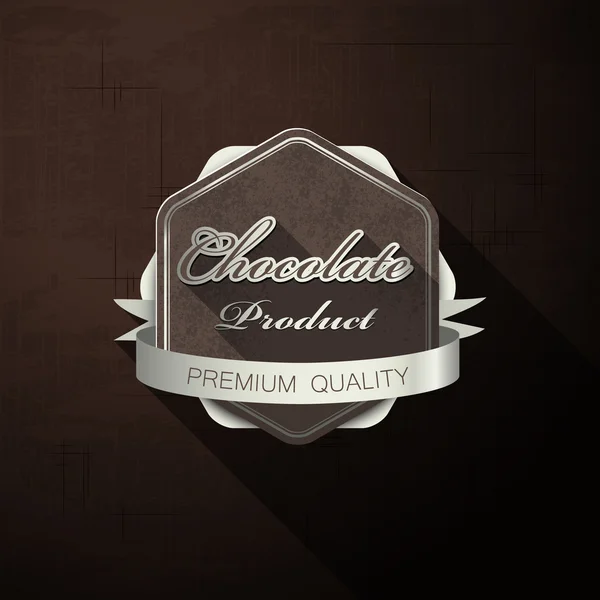 Emblema productos de chocolate — Vector de stock